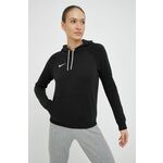 Bluza Nike ženska, črna barva, s kapuco - črna. Mikica s kapuco iz kolekcije Nike. Model izdelan iz enobarvne pletenine.
