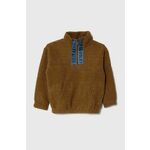Otroški pulover iz flisa Sisley rjava barva - rjava. Otroški pulover iz kolekcije Sisley, izdelan iz flis materiala. Model z dvignjenim ovratnikom zagotavlja dodatno zaščito pred mrazom.
