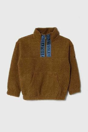 Otroški pulover iz flisa Sisley rjava barva - rjava. Otroški pulover iz kolekcije Sisley