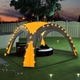 Vrtni šotor z LED lučmi in 4 stranicami 3,6x3,6x2,3 m rumen