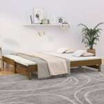 VIDAXL Izvlečna dnevna postelja medeno rjava 2x(100x200) cm borovina
