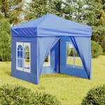 Vidaxl Zložljiv vrtni šotor s stranicami moder 2x2 m