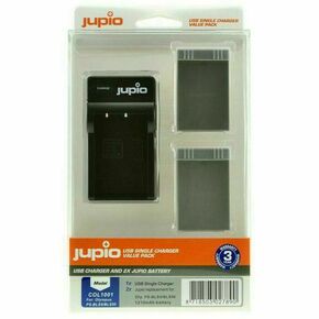 Jupio Komplet 2x baterije PS-BLS5 / PS-BLS50 - 1210 mAh in dvojni polnilec za Olympus
