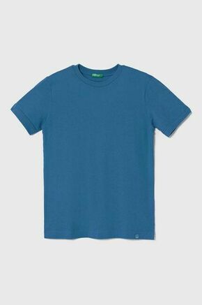 Otroška bombažna kratka majica United Colors of Benetton - modra. Otroške lahkotna kratka majica iz kolekcije United Colors of Benetton
