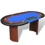 shumee Poker miza za 10 oseb z delivcem in držalom za žetone modra