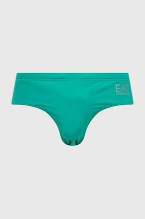 Kopalne hlače EA7 Emporio Armani zelena barva - zelena. Kopalke iz kolekcije EA7 Emporio Armani. Model izdelan iz gladke