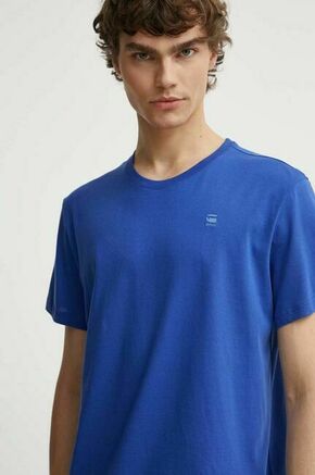 Bombažna kratka majica G-Star Raw moški - modra. Kratka majica iz kolekcije G-Star Raw. Model izdelan iz tanke