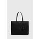 Torbica Calvin Klein črna barva, K60K612347 - črna. Velika torbica iz kolekcije Calvin Klein. Model na zapenjanje, izdelan iz ekološkega usnja.