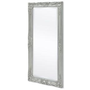 Stensko Ogledalo Baročni Stil 100x50 cm Srebrne Barve