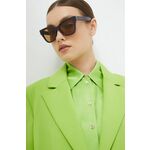 Sončna očala Gucci ženski, rjava barva - vijolična. Sončna očala iz kolekcije Gucci. Model s enobarvnimi stekli in okvirji iz plastike. Ima filter UV 400.