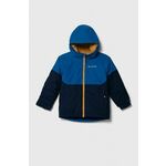 Otroška jakna Columbia - modra. Otroški jakna iz kolekcije Columbia. Delno podložen model, izdelan iz vzorčastega materiala.