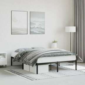 VidaXL Kovinski posteljni okvir črn 135x190 cm