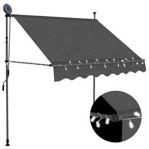 Shumee Ročno zložljiva tenda z LED lučmi 100 cm antracitna