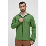 Outdoor jakna Salewa Puez Aqua 4 PTX 2.5L zelena barva - zelena. Outdoor jakna iz kolekcije Salewa. Nepodložen model, izdelan iz vodoodpornega materiala.
