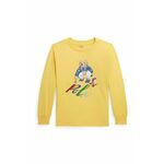 Otroška bombažna majica z dolgimi rokavi Polo Ralph Lauren rumena barva - rumena. Otroške Majica z dolgimi rokavi iz kolekcije Polo Ralph Lauren. Model izdelan iz tanke, rahlo elastične pletenine.