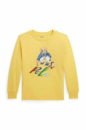 Otroška bombažna majica z dolgimi rokavi Polo Ralph Lauren rumena barva - rumena. Otroške Majica z dolgimi rokavi iz kolekcije Polo Ralph Lauren. Model izdelan iz tanke