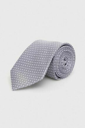 Svilena kravata Michael Kors siva barva - siva. Kravata iz kolekcije Michael Kors. Model izdelan iz vzorčaste tkanine. Impresiven model za posebne priložnosti.