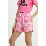 Kratke hlače adidas ženske, roza barva, IS4253 - roza. Kratke hlače iz kolekcije adidas, izdelane iz vzorčaste tkanine. Lahek, izjemno trpežen material.