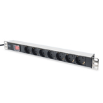 Digitus 19" PDU, 1U, aluminij, SCHUKO -&gt; 7x CEE 7/4, stikalo