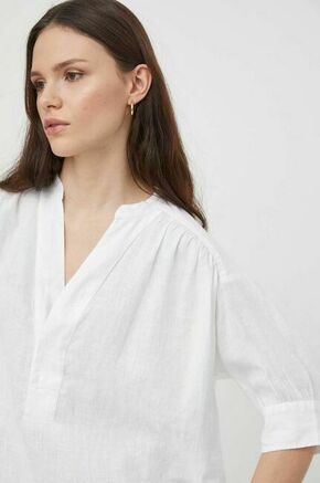 Lanena bluza Polo Ralph Lauren bela barva - bela. Bluza iz kolekcije Polo Ralph Lauren