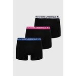 Boksarice Karl Lagerfeld 3-pack moški, črna barva - črna. Boksarice iz kolekcije Karl Lagerfeld. Model izdelan iz gladke, elastične pletenine. V kompletu so trije pari. Visokokakovosten material, izdelan v skladu z načeli trajnostnega razvoja.