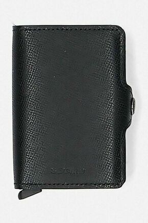 Denarnica Secrid Twinwallet Crisple TC-BLACK črna barva - črna. Srednje velika denarnica iz kolekcije Secrid. Model izdelan iz kombinacije naravnega usnja in kovine.