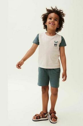 Otroška bombažna kratka majica Liewood Apia Placement Shortsleeve T-shirt turkizna barva - turkizna. Otroška kratka majica iz kolekcije Liewood. Model izdelan iz tanke