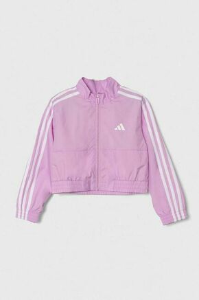 Otroška jakna adidas roza barva - roza. Otroški jakna iz kolekcije adidas. Nepodložen model