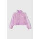 Otroška jakna adidas roza barva - roza. Otroški jakna iz kolekcije adidas. Nepodložen model, izdelan iz gladkega materiala. Poliester zagotavlja večjo odpornost na gubanje.