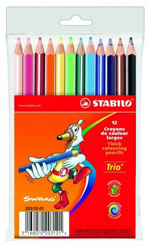 WEBHIDDENBRAND Stabilo Trio Crayons 12 barv