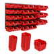 botle Stenska plošča za orodje 77 x 39 cm z 36 kos Škatla viseče Rdeča škatle Sistem za shranjevanje