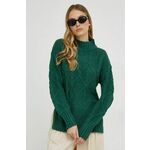 Pulover Answear Lab ženski, zelena barva - zelena. Pulover iz kolekcije Answear Lab. Model izdelan iz debele pletenine. Model iz tkanine, ki je izjemno prijetna na otip.