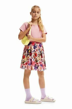 Otroška obleka Desigual roza barva - roza. Otroški obleka iz kolekcije Desigual. Nabran model