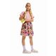 Otroška obleka Desigual roza barva - roza. Otroški obleka iz kolekcije Desigual. Nabran model, izdelan iz kombinacija enobarvnega in vzorčastega materiala.
