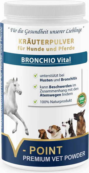 V-POINT BRONCHIO VITAL - Premium zeliščni prah za pse in konje - 500 g
