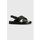 Usnjeni sandali Love Moschino ženski, črna barva, JA16263G0GIE100A - črna. Sandali iz kolekcije Love Moschino. Model je izdelan iz naravnega usnja. Model z mehkim, oblikovanim vložkom zagotavlja udobje.