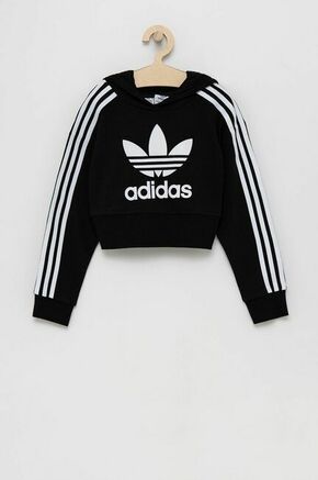Adidas Originals otroški pulover - črna. Otrocih s kapuco Pulover iz zbirke adidas Originals. Model narejen iz tanka