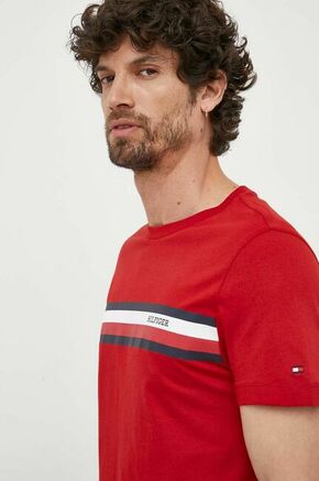 Bombažna kratka majica Tommy Hilfiger rdeča barva - rdeča. Kratka majica iz kolekcije Tommy Hilfiger