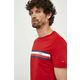 Bombažna kratka majica Tommy Hilfiger rdeča barva - rdeča. Kratka majica iz kolekcije Tommy Hilfiger, izdelana iz tanke, elastične pletenine. Model iz izjemno udobne in zračne tkanine je idealen za toplejše letne čase.