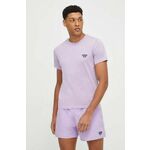 Bombažna kratka majica Emporio Armani Underwear moški, vijolična barva - vijolična. Kratka majica iz kolekcije Emporio Armani Underwear, izdelana iz pletenine. Model iz izjemno udobne bombažne tkanine.