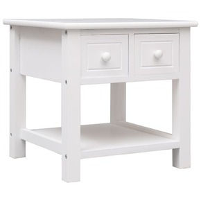Stranska mizica bela 40x40x40 cm les pavlovnije