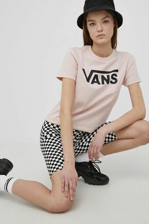 Vans bombažna majica - roza. T-shirt iz zbirke Vans. Model narejen iz rahlo elastična tkanina.