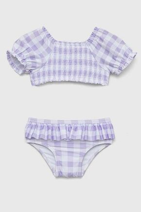 Dvodelne kopalke za dojenčka GAP vijolična barva - vijolična. Dvodelne kopalke za dojenčka iz kolekcije GAP. Model izdelan iz vzorčaste pletenine.