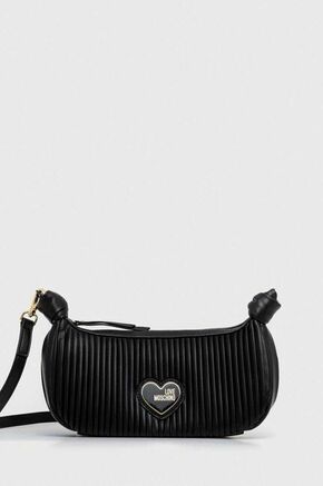 Torbica Love Moschino črna barva - črna. Srednje velika torbica iz kolekcije Love Moschino. Model na zapenjanje
