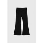 Otroške hlače Abercrombie &amp; Fitch črna barva - črna. Otroški hlače iz kolekcije Abercrombie &amp; Fitch. Model izdelan iz prožnega materiala, ki zagotavlja udobje in svobodo gibanja. Model iz mehke in na otip prijetne tkanine.