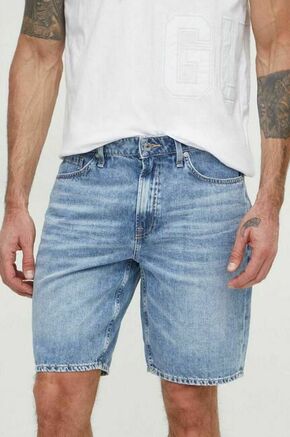 Jeans kratke hlače Guess moški - modra. Kratke hlače iz kolekcije Guess. Model izdelan iz jeansa. Izjemno udobna tkanina z visoko vsebnostjo bombaža.