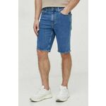 Jeans kratke hlače Calvin Klein moški, mornarsko modra barva - mornarsko modra. Kratke hlače iz kolekcije Calvin Klein. Model izdelan iz jeansa. Lahkoten elastičen material zagotavlja popolno svobodo gibanja.