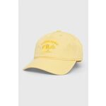 Bombažna bejzbolska kapa Fila rumena barva - rumena. Kapa s šiltom vrste baseball iz kolekcije Fila. Model izdelan iz tkanine z nalepko.