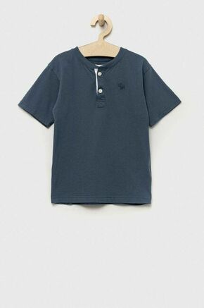 Otroška bombažna kratka majica Abercrombie &amp; Fitch - modra. Otroške lahkotna majica iz kolekcije Abercrombie &amp; Fitch