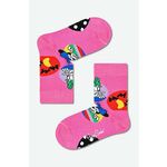 Otroške nogavice Happy Socks x Disney Daisy &amp; Minnie vijolična barva, KDNY01-3302 - vijolična. Otroške visoke nogavice iz kolekcije Happy Socks. Model izdelan iz vzorčastega materiala.